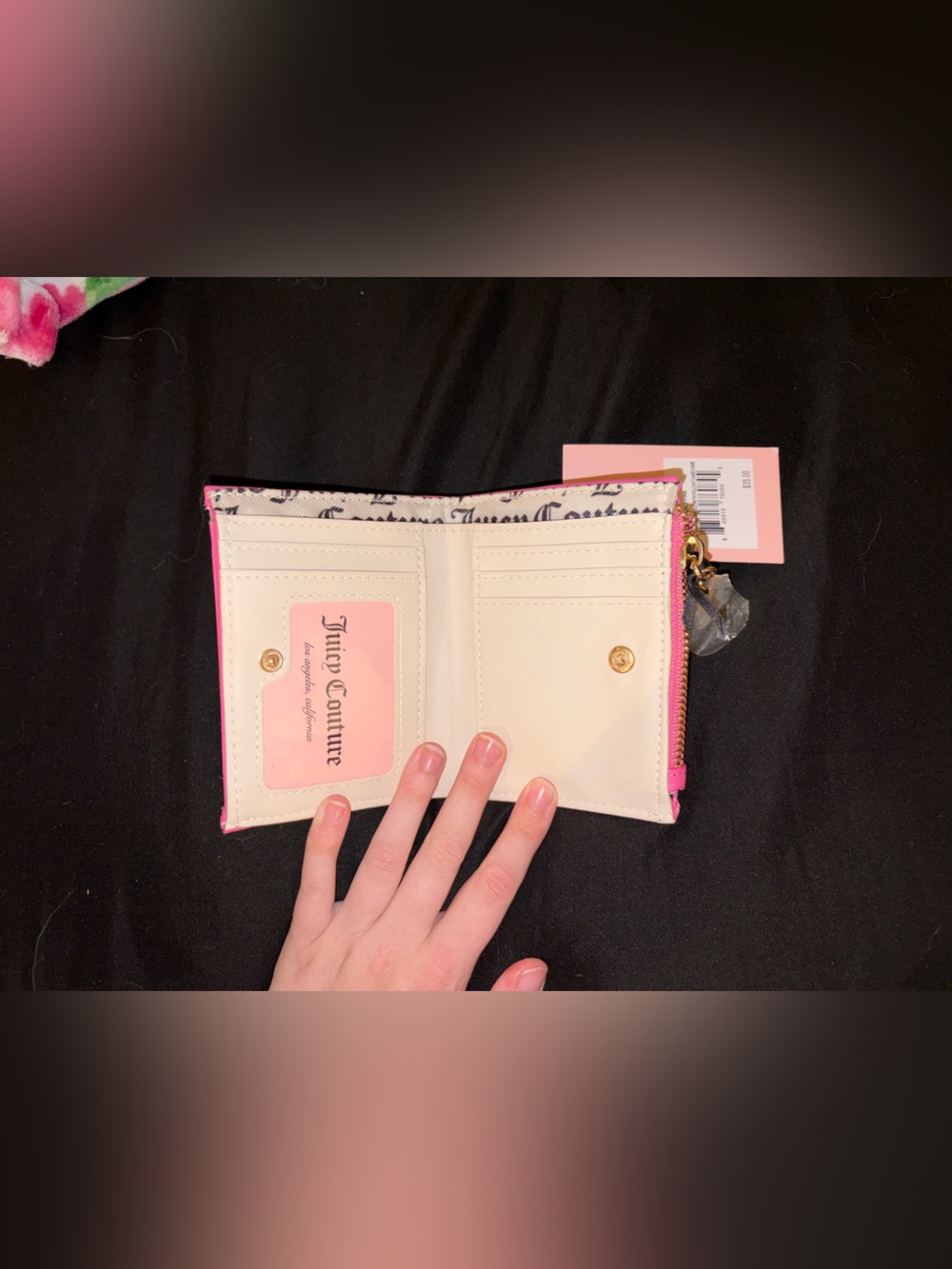 NWT Juicy Couture Quilted Pink Mini Wallet - Picture 4 of 5